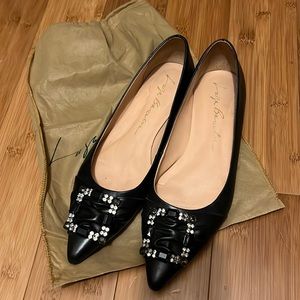 Luiza Barcelos black embroidered ballerina